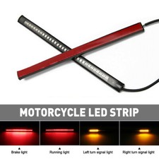48 Led Motorcycle Flexible Turn Signal Amber 2 Integrated Strip Brake Tail Light