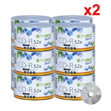 1200 Pack MyEco CD-R CD 52X 700MB 80Min Economy Logo Blank Recordable Media Disc