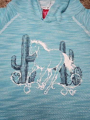 Cowgirl Hardware Cactus Slub Hoody Sz L 10-12 - Picture 4 of 6
