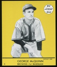1941 Goudey (Yellow 1988 Reprint) #5 George McQuinn St. Louis Browns