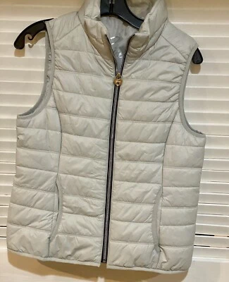 Chaleco acolchado gris GUESS para mujer bolsillos bolsillos con cremallera talla pequeña - Imagen 1 de 4