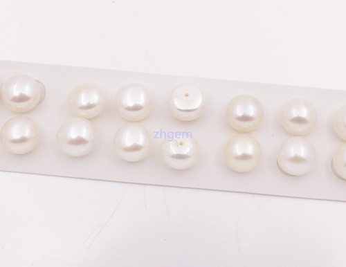1 Par 11.5mm Botón Perla Medio Agujero Pendiente Hacer Blanco Rosa Morado Negro - Imagen 8 de 13