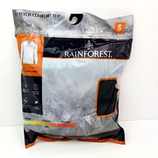 Rainforest Mens Sz S Charcoal Grey Base Layer Crew Long Sleeve Top Shirt RF8200