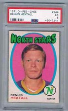 1971-72 O-PEE-CHEE DENNIS HEXTALL PSA 5 MINNESOTA NORTH STARS #244