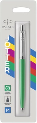 Parker Jotter Ballpoint Pen Classic Green & Stainless New In Pack Made In France