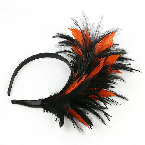 BLACK FEATHER FASCINATOR/CROWN/TIARA 