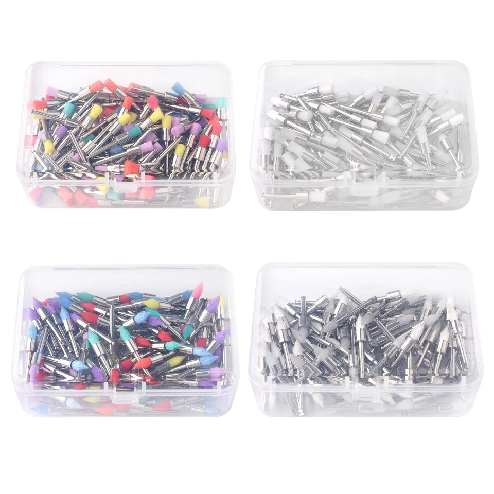 Escova de polimento dental branca e colorida Prophy nylon trava plana e tipo cônico - Imagem 3 de 3