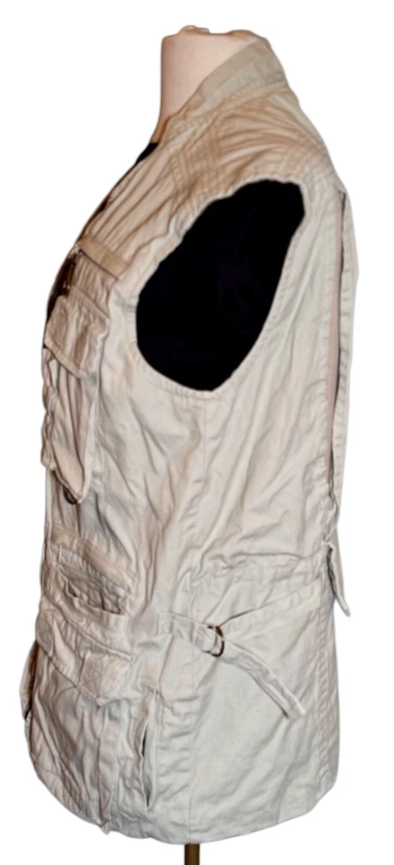 Vintage Orvis Khaki Tan Outdoor Hunting Fishing Vented Vest - Unisex - Medium - Image 4 of 4
