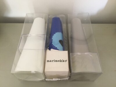 3 x Le Klint UnderCover Schirmeinsätze Marimekko blau floral, silber, weiß neu