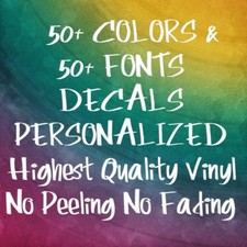 High Quality Custom Die Cut Decals Stickers Personalized Choose Text Color Font