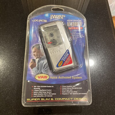 NEW SEALED - jWIN JX-R16 Voice Activated Micro Cassette Recorder VAS