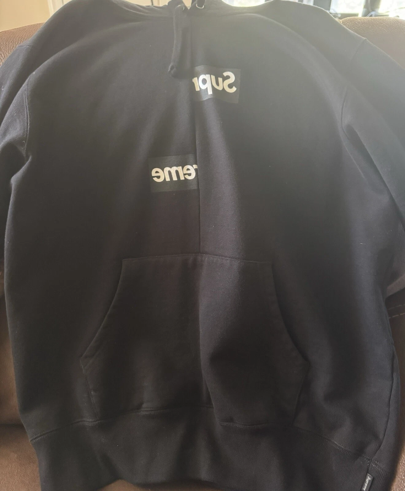 Sweat à capuche Supreme Comme Des Garcons logo boîte fendue   Medium