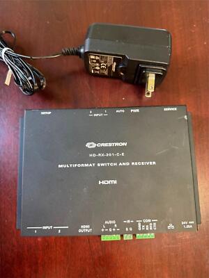 Crestron HD-RX-201-C-E HDMI Multiformat Switch & Receiver w/ AC Adapter