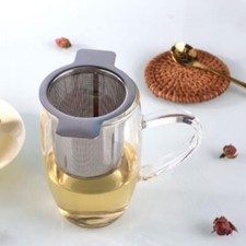 Colino da tè argento filtro da tè con coperchio acciaio inox inossidabile per tazze teiere Tool De