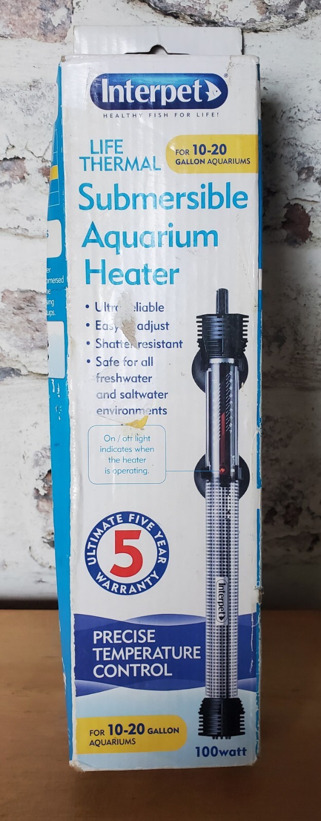 Interpet Life Thermal Submersible Aquarium Heater for 10-20 Gal Aquariums  100w for sale online | eBay