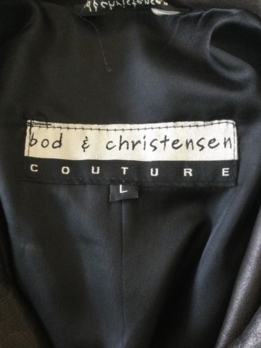 Bod & Christensen Dark Brown Coat Men's large Button Down Leather Bomber Jacket - Picture 7 of 7