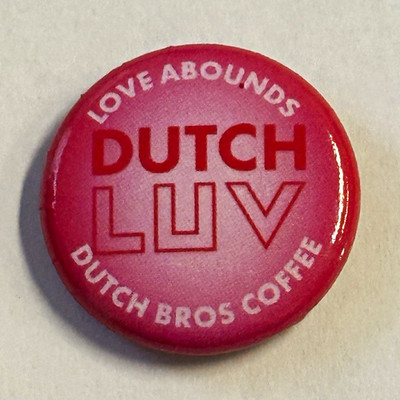 Dutch Bros Coffee Dutch Luv Love Abounds Pink Pin. Rare/HTF