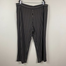Susan Graver Regular Printed Liquid Knit Pull-On Pants Size 2X Black Stripe