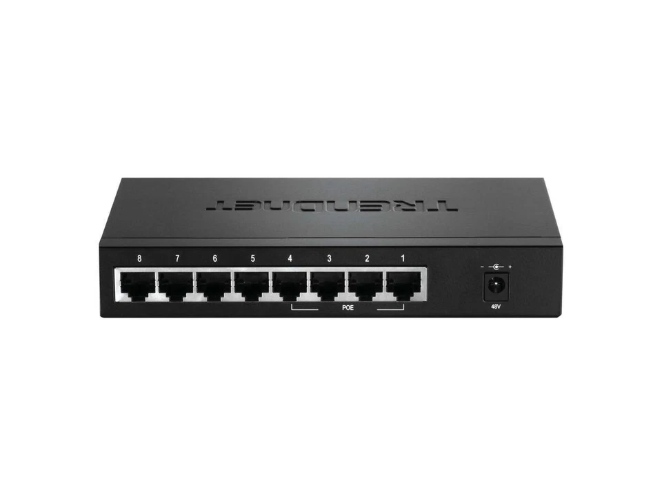 TRENDnet 8-Port 10/100Mbps PoE Switch, 4 x 10/100 Ports, 4 x 10/100 PoE Ports, - Image 3 of 4