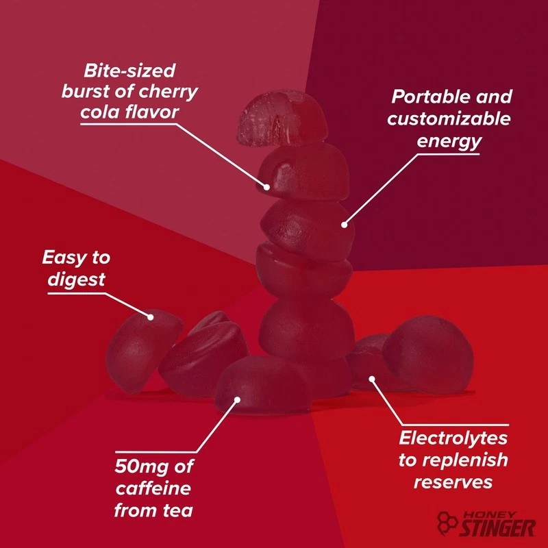 Caffeinated Energy Chews Cherry Cola 12 Count Box Gluten Free Hydration Fuel New - Image 3 of 4