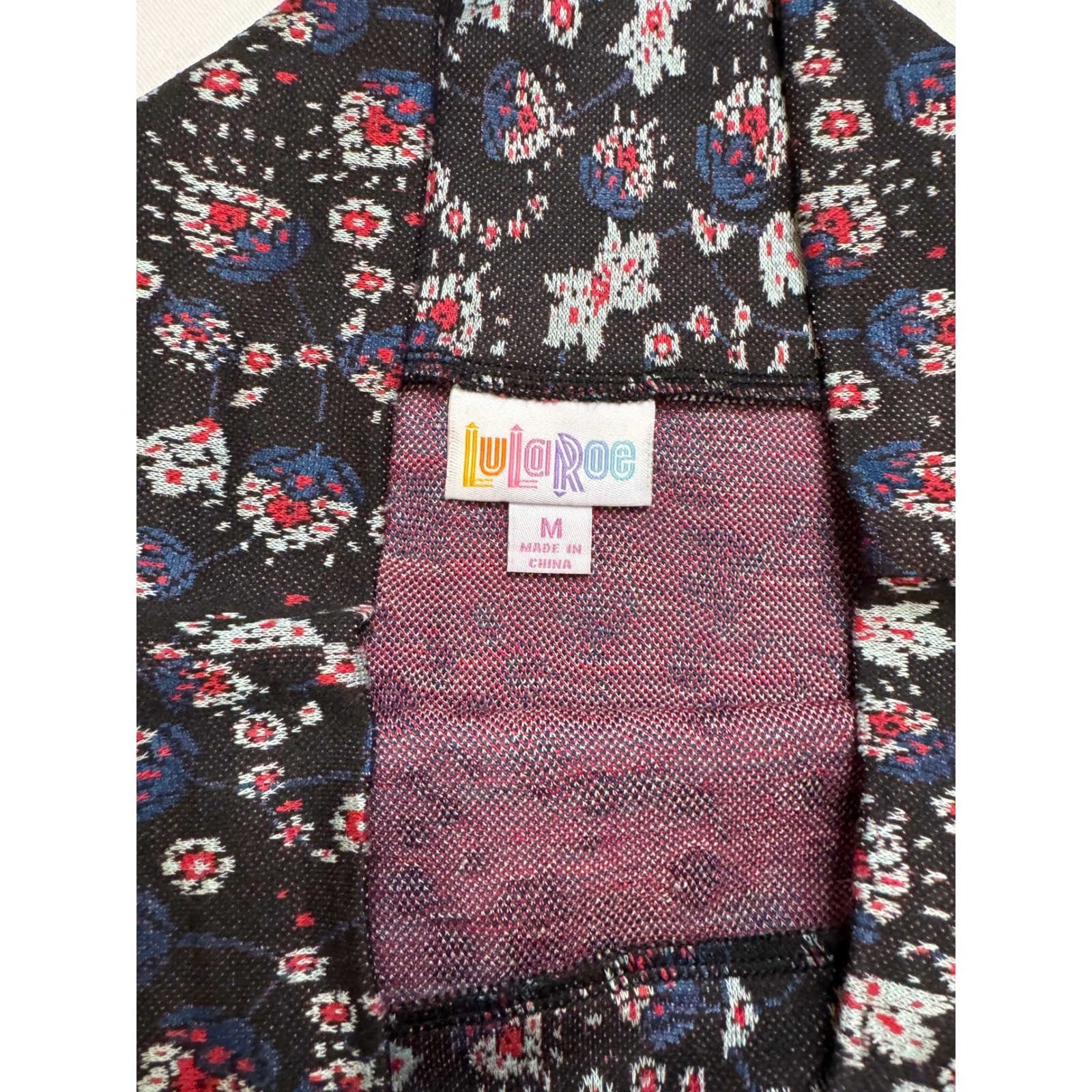 LuLaRoe Cassie Pencil Skirt Womens Medium Black Floral NWT Stretch Knee Length image 4
