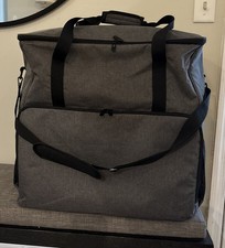 Spacious Nylon Carrying Case for PC Tower with Pockets  Shoulder Strap, Grey