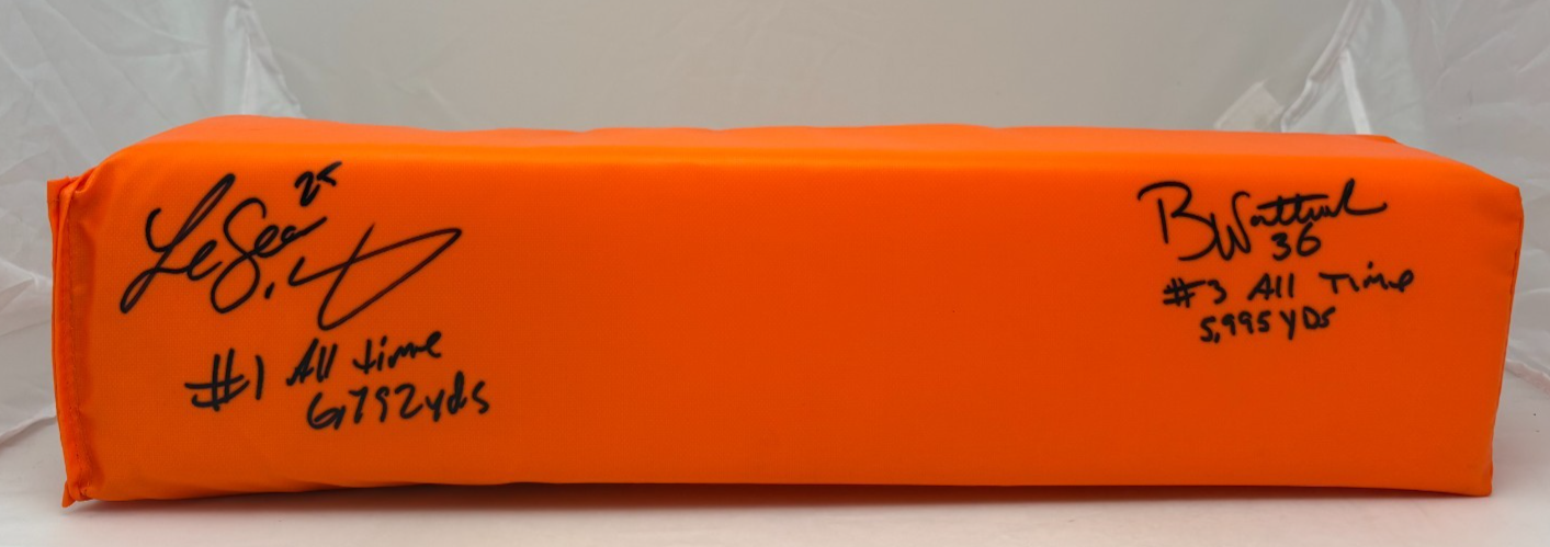 LeSean McCoy Autographed Signed Philadelphia Eagles + Brian Westbrook Pylon Eagles Leading Rushers Ins PSA 973 