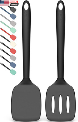 2 Pack Silicone Spatula Set, High Heat Resistant, BPA Free Kitchen Spatula, Soli