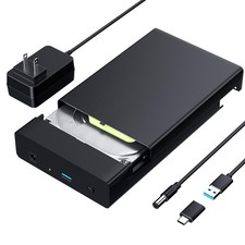 Fast 3.5 Inch HDD Enclosure ,USB Type-C/Type-A to sata to USB Adapter with 12...
