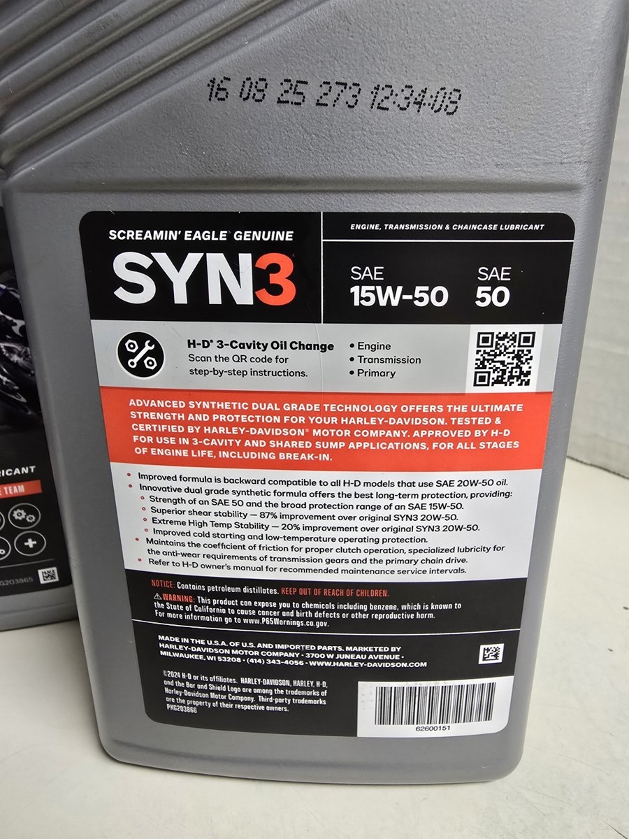 SYN3 15W-50 Harley Touring King Glide Screamin Eagle Full