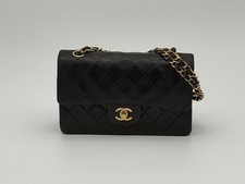 CHANEL Classic Small Double Flap 23 Black Lambskin Gold HM Bag Box Card Warranty