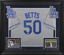 Mookie Betts Authentic Signed Grey Pro Style Framed Jersey Autographed JSA