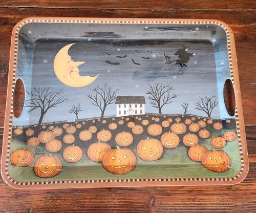 David Carter Brown Pumpkin Hollow Sakura Halloween Large Serving Tray Rare - Picture 4 of 8