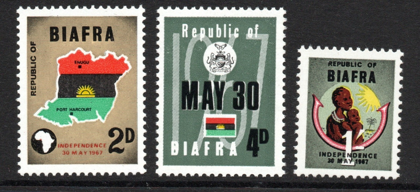 Biafra 1968 Independence set SG 1-3 Mnh.