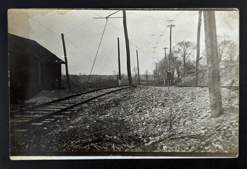 RPPC Railroad Train Tracks Junction Real Photo Postcard - Picture 2 of 5