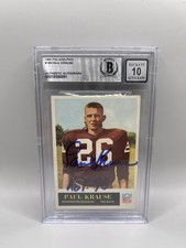 Paul Krause Signed Inscribed 1965 Philadelphia #189 Rookie Card Beckett 10 Auto. rookie card picture