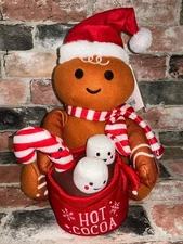 Gemmy Wondershop Animated Lights up Sings Gingerbread Man Hot Cocoa Cup Marshmal