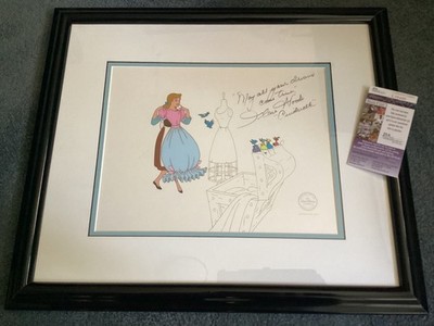 (SSG) ILENE WOODS Signed Disney Cinderella 1992 Limited Edition Sericel, JSA COA