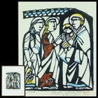 Sadao Watanabe Simeon’s Song of Praise Woodblock Print 1982 Signed Framed