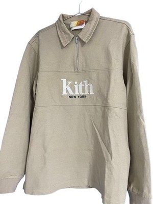 Kith Langarm Half Zip Sweatshirt, Größe M, Relaxed Fit, Made in Japan