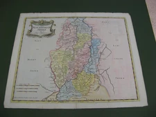 100% ORIGINAL LARGE NOTTINGHAMSHIRE BY ROBERT MORDEN C1722 VGC HAND COLOUR