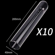 10 x 40 200mm Round-bottomed Glass Tubes High Temperature Sample Containers