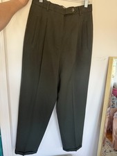 Vintage Liz Claiborne 100 Wool Women s Trousers In Forest Green