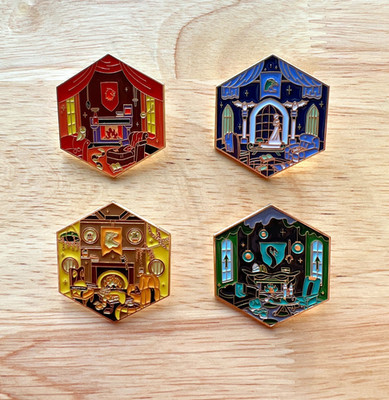 Harry Potter House Common Room Enamel Pins, Magic School Backpack Brooch