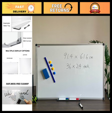 24x36" Magnetic Dry Erase Whiteboard - Wall-Mounted, Easy Clean, No Ghosting, Si