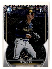 2023 Bowman Chrome Prospects Mojo Refractor Kevin Ereu RC Milwaukee Brewers