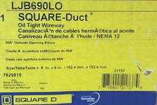 Square D Square-Duct Oil Tight Wireway LJB690LO / 6” X 6” 