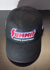 SUMMIT RACING Equipment Hat Cap Mens 50 Years Flag Strap Back Black Embroidered