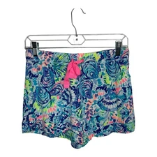 Lilly Pulitzer Pajama Sleep Shorts Womens XS Blue Ocean Commotion Drawstring