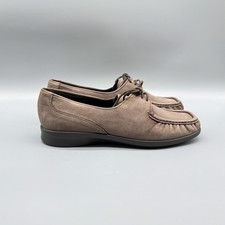 SAS Shoes Womens 8 Brown Comfort Moccasin Loafers Lace Up Hand Crafted USA